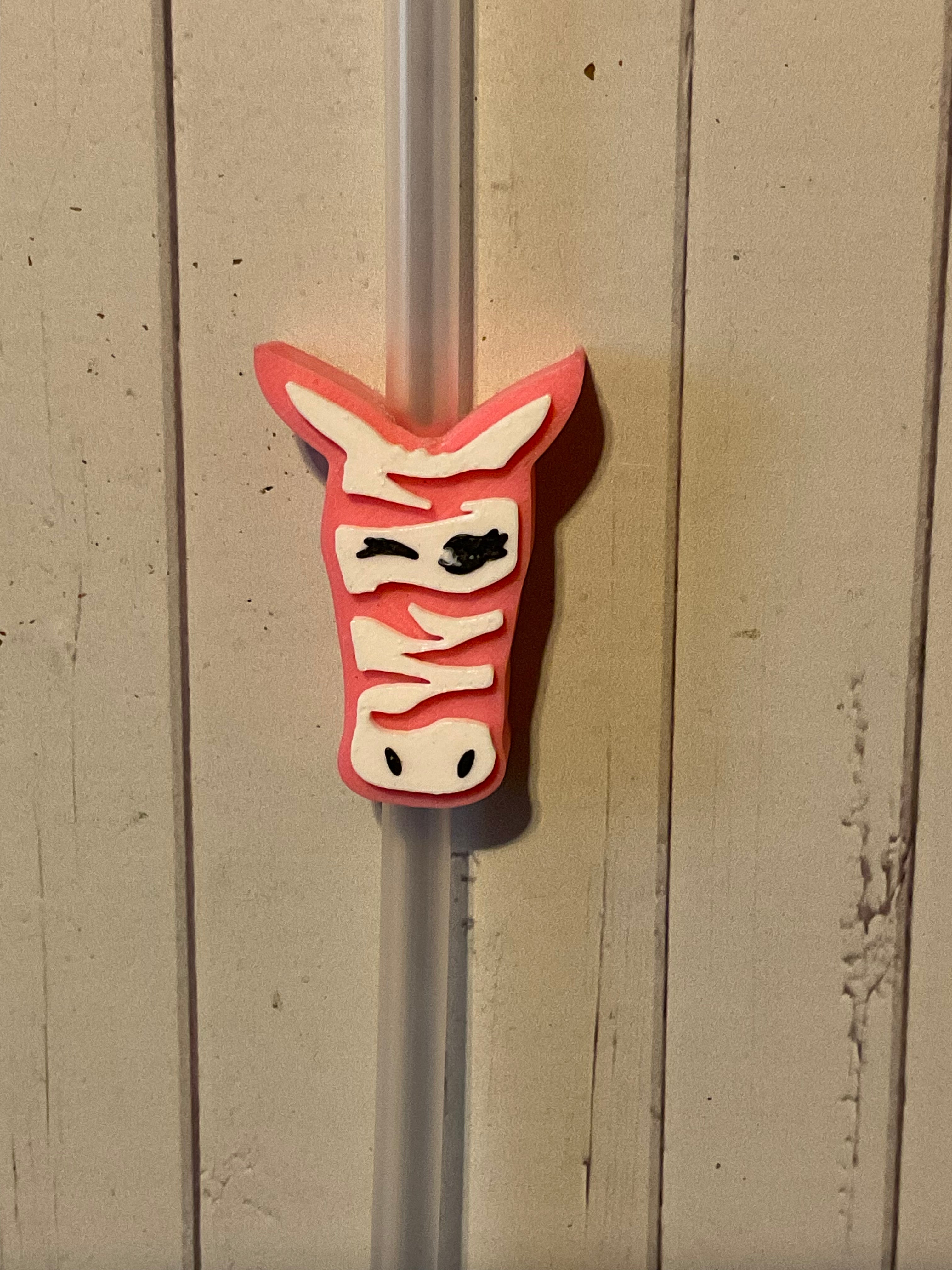 Pink Zebra straw topper