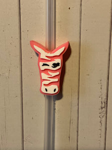 Pink Zebra straw topper