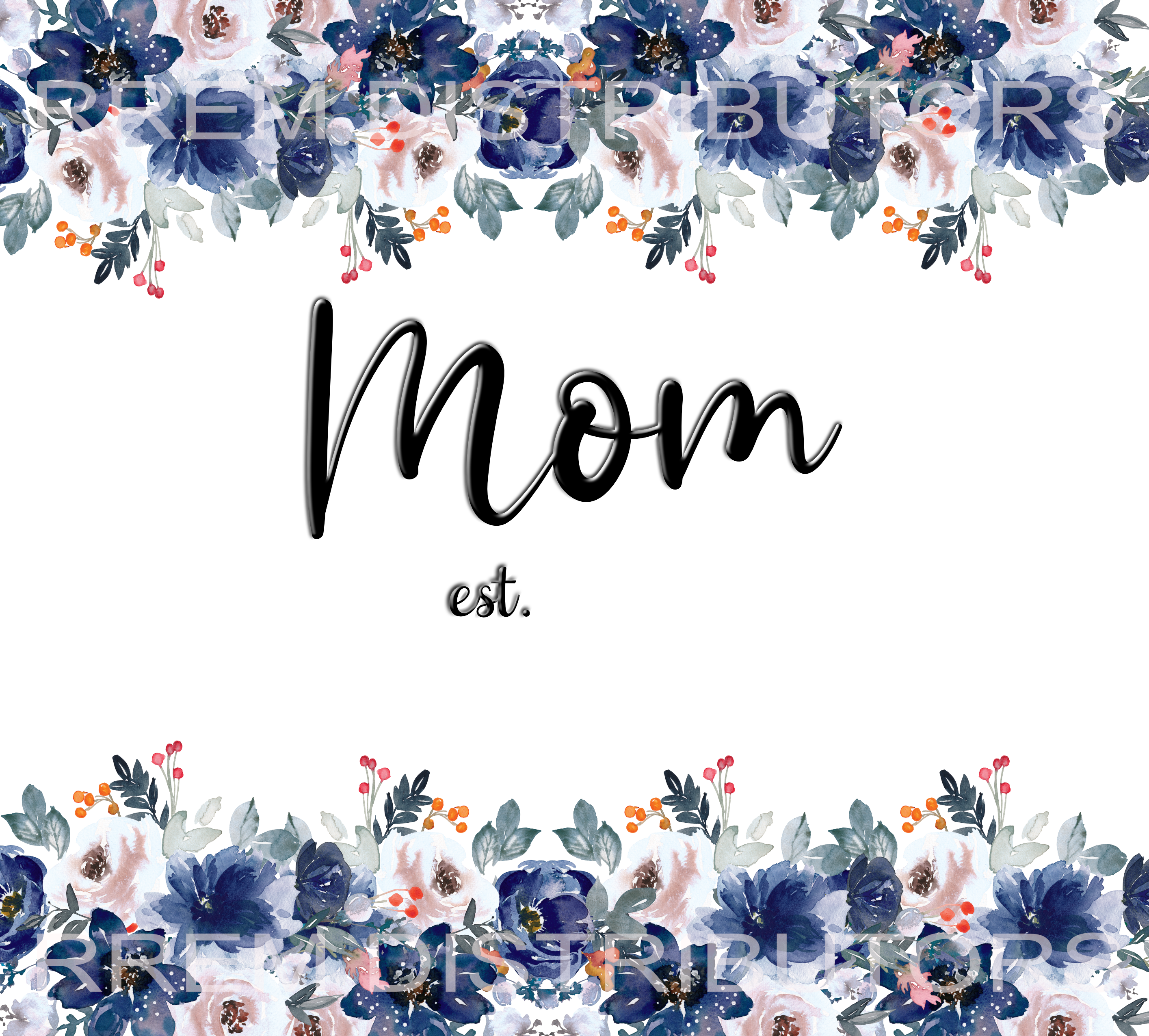 Blue watercolor Mom est. digital downloads